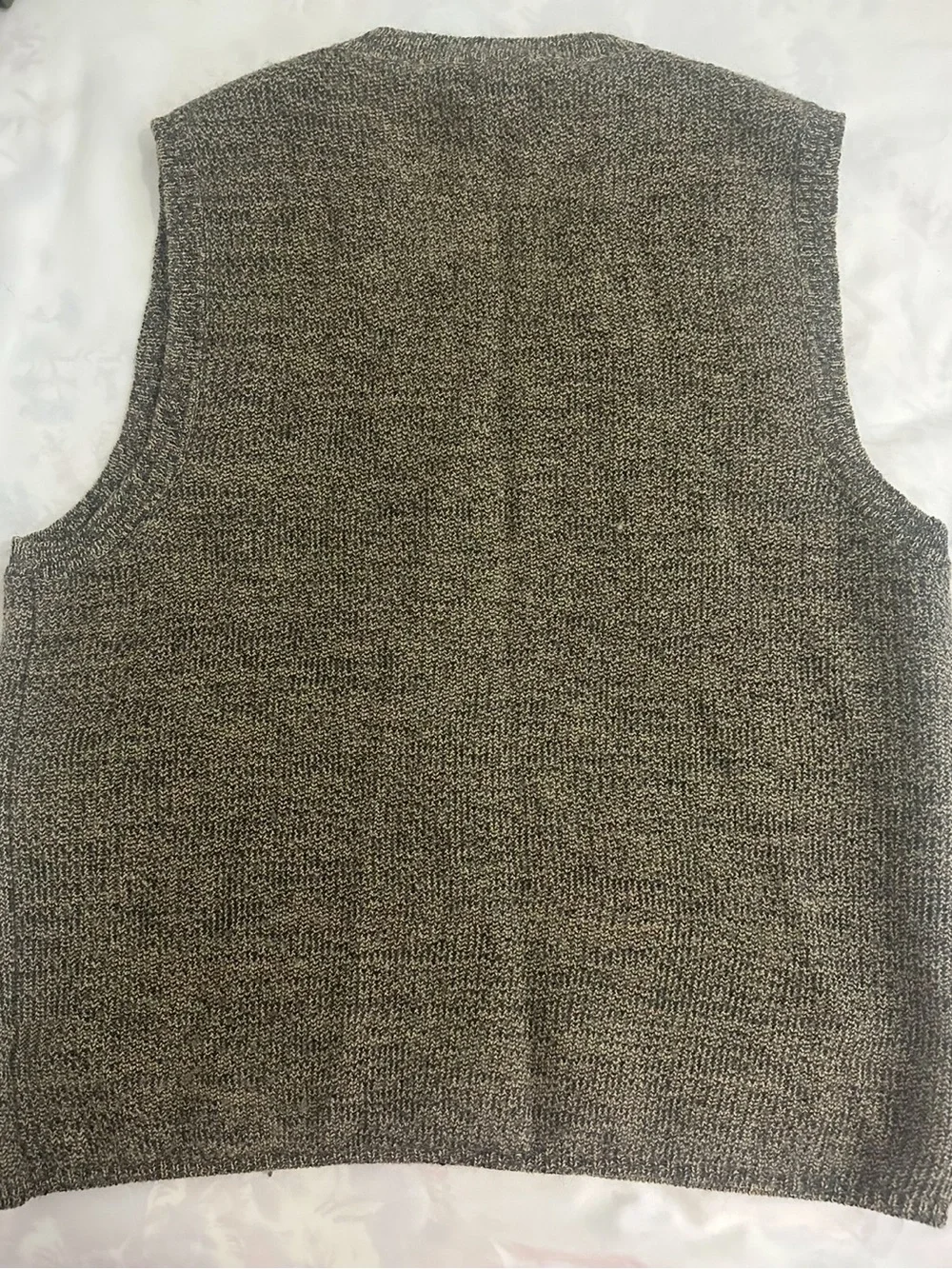 J.Crew Marled Knit Button Front Sweater Vest  Size Large Classic Layering Piece